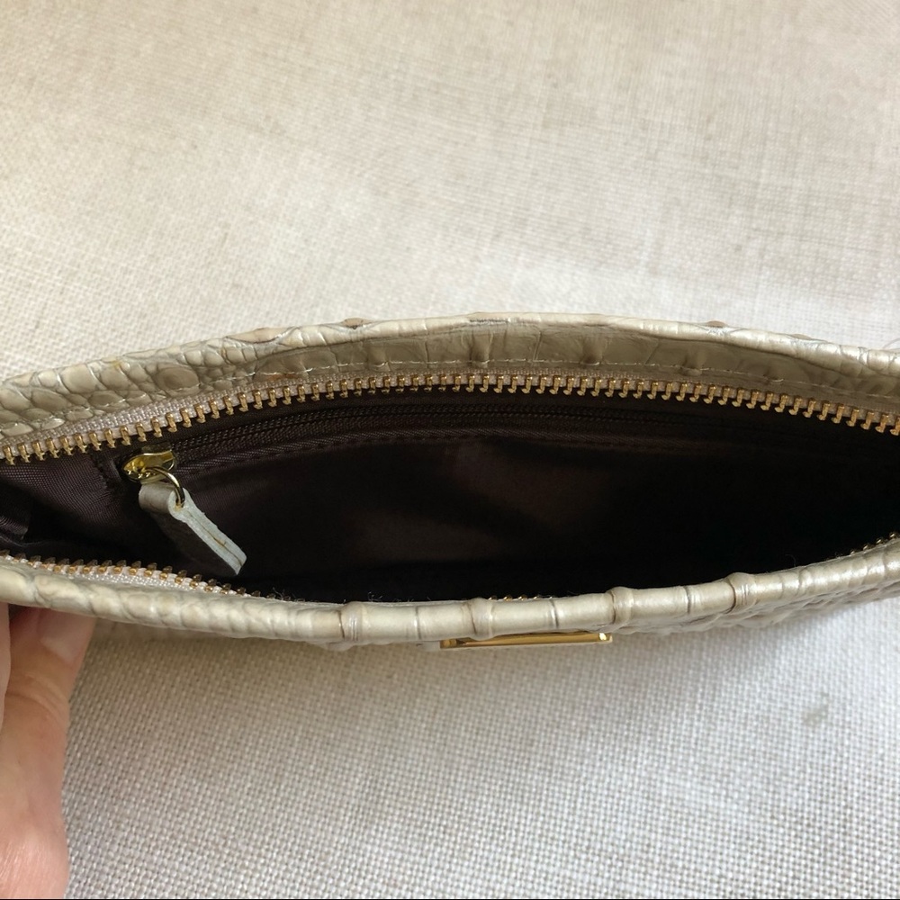 Brahmin Clutch or Cosmetic Bag Melbourne Croc Embossed Oyster NWT - Picture 6 of 8